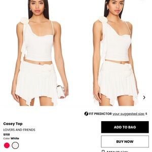 Casey White Top and Mini Skirt Set